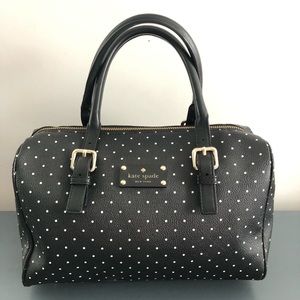 Polka dot Kate Spade barrel bag